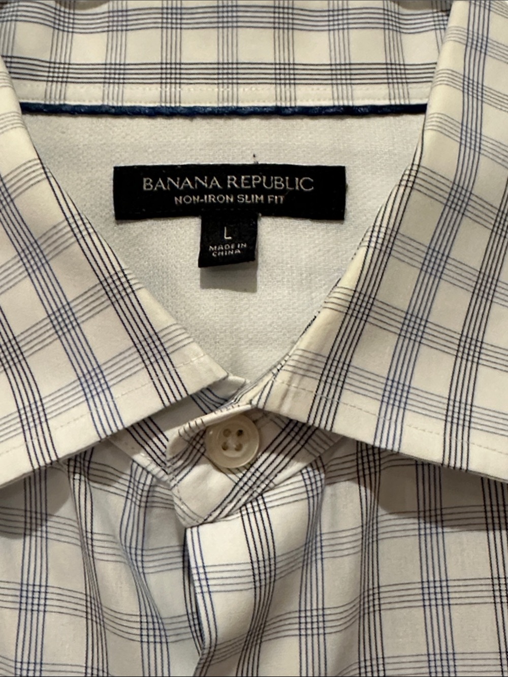 Banana Republic Men's No-Iron Slim Fit Dress Shirt With French Cuffs (Large)